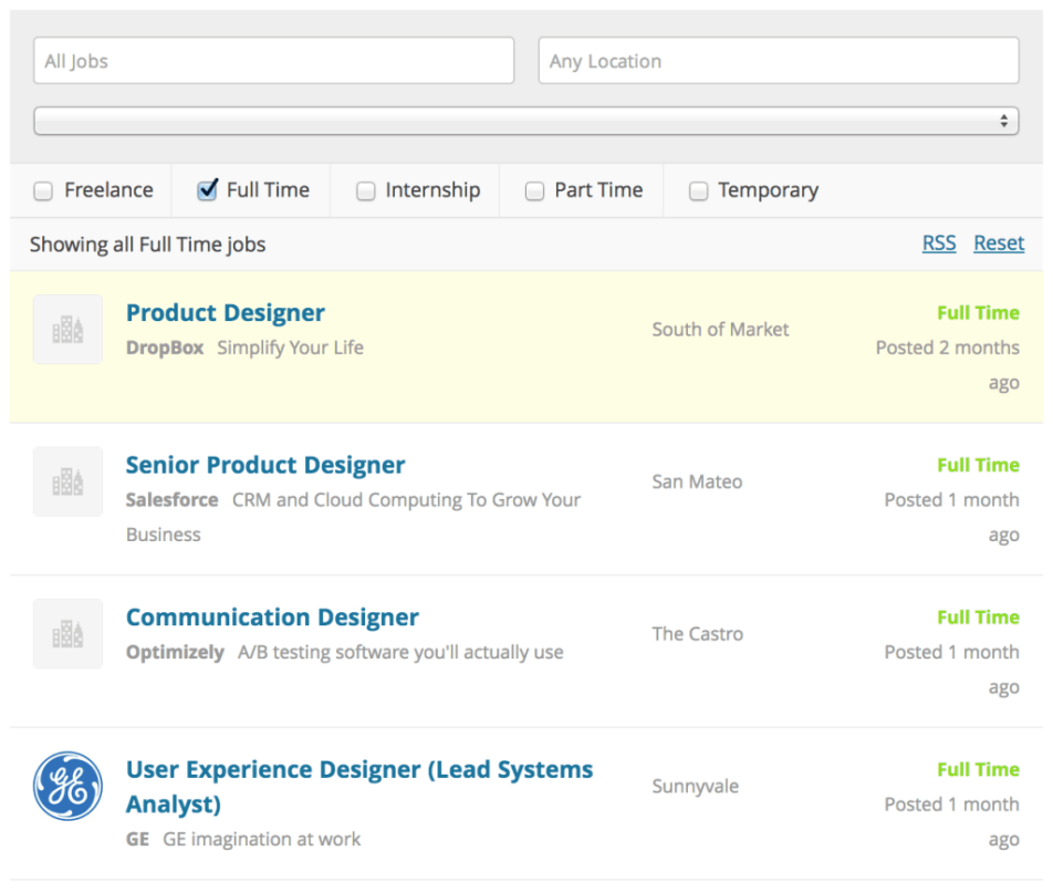 Fliter Job Listings
